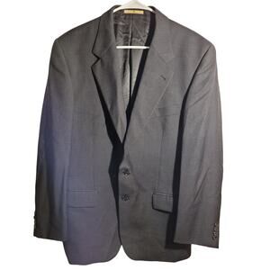 Joseph Abboud Nordstrom Gray Black Plaid Wool Blazer Mens 40R Classic Minimalist